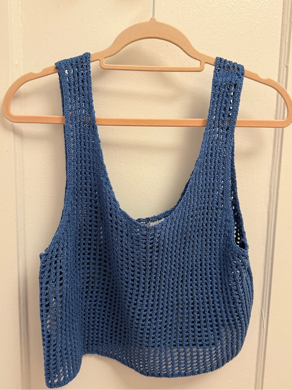 Mango Blue Crochet Crop Tank Top - image 3